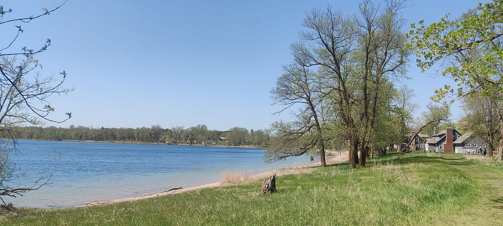 Beach at the end of the Lake Emma Loop at Glendalough State Park in Battle Lake, MN