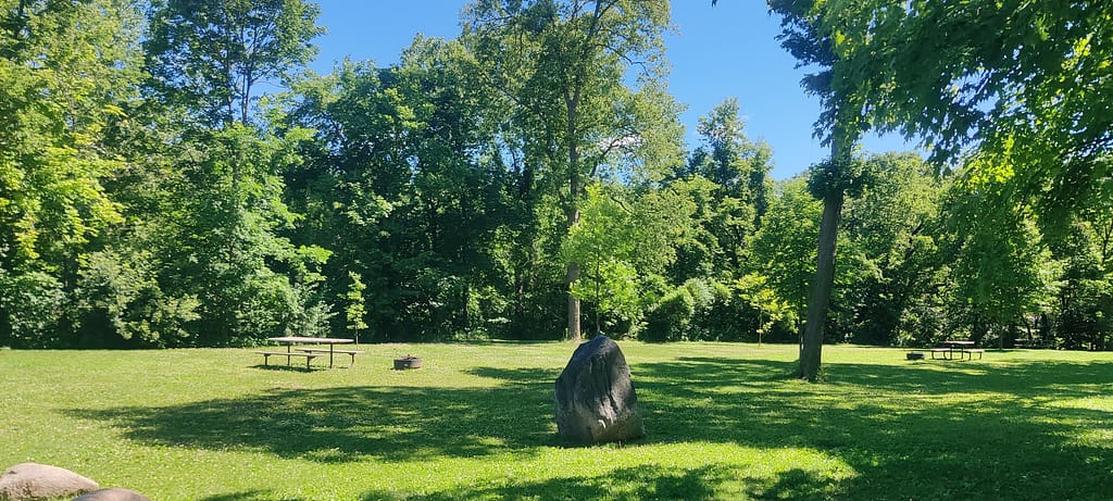 Picnic area at Minneopa State Park in Mankato, MN