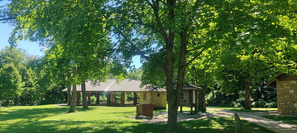 Picnic shelter at Minneopa State Park in Mankato, MN