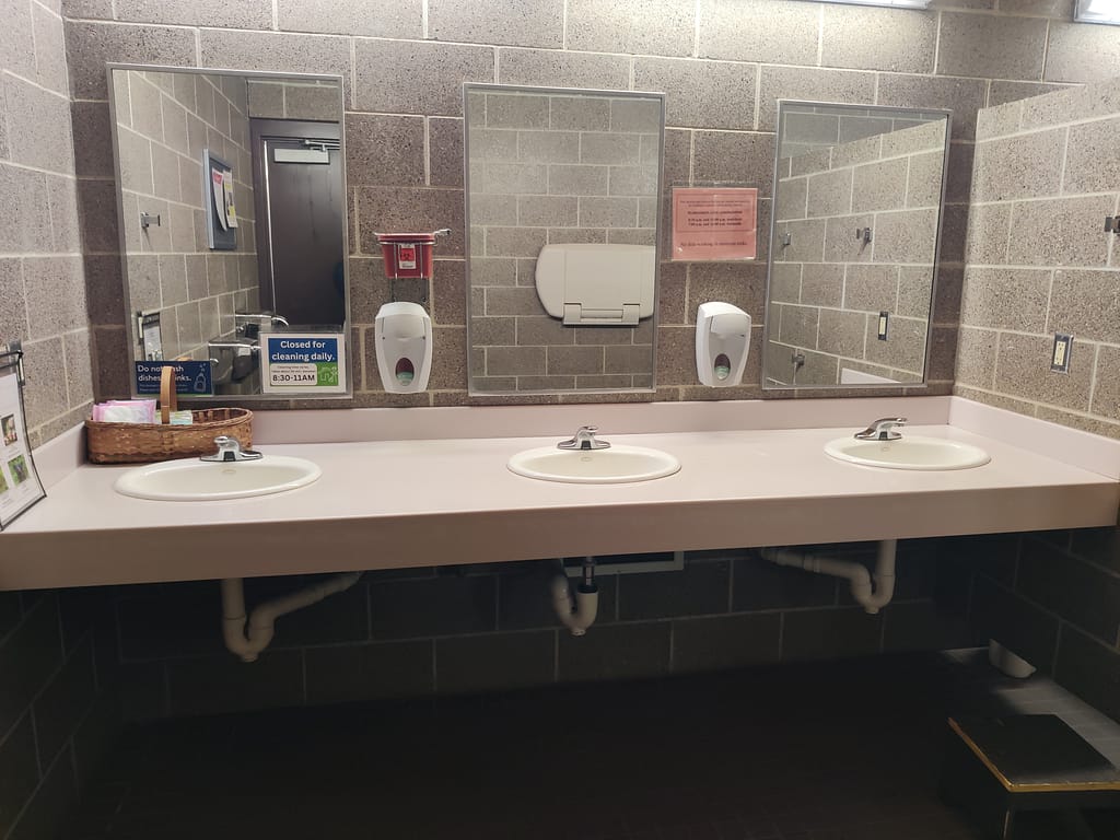 Sink in the modern bathroom at the campground--Lake Bemidji State Park in Bemidji, MN