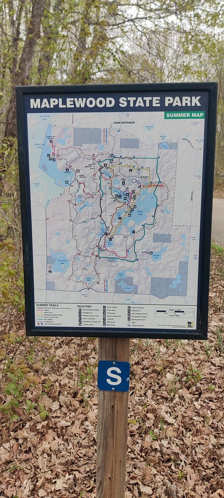 Woodland Nature Loop Trailhead at Maplewood State Park in Pelican Rapids, MN