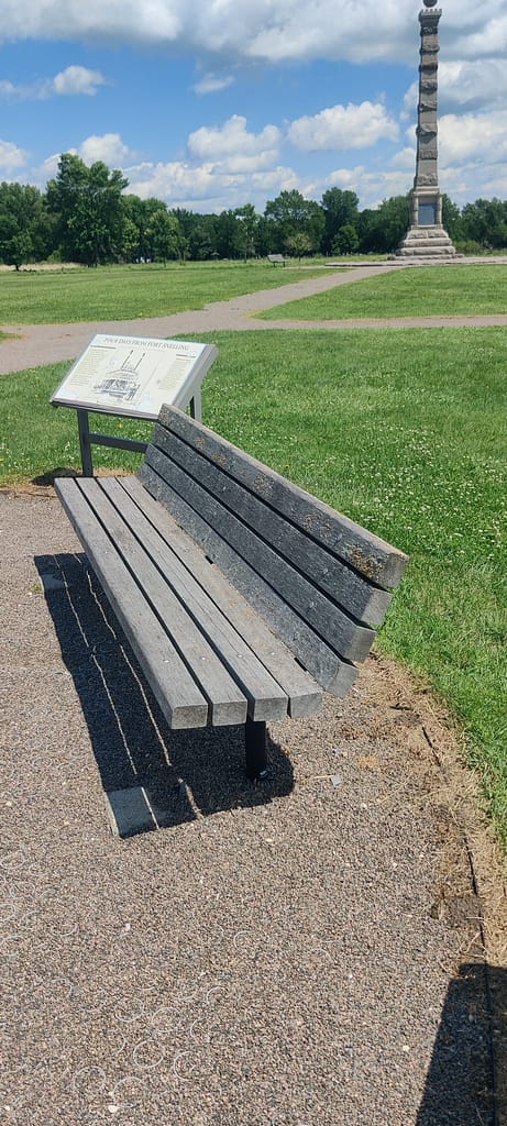 Bench at Fort Ridgely in Fort Ridgely State Park in Fairfax, MN