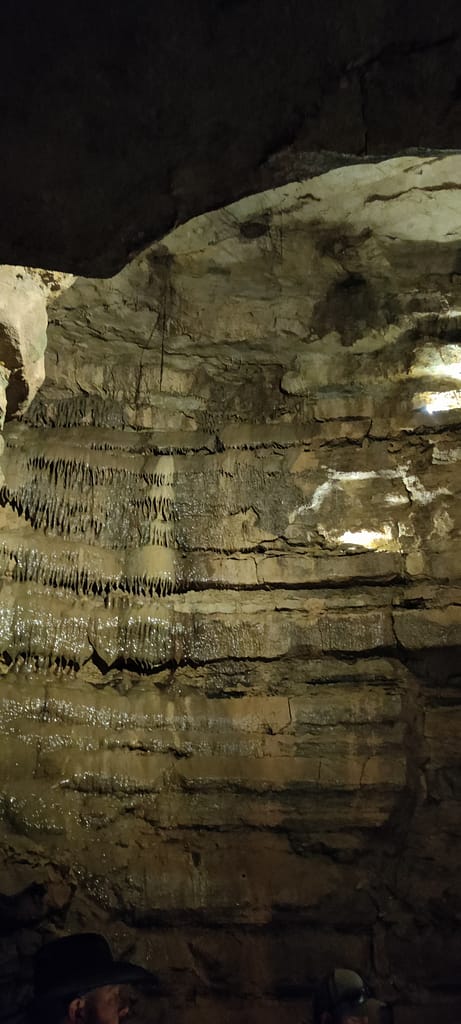 Formation from water dripping down the cave walls. 
