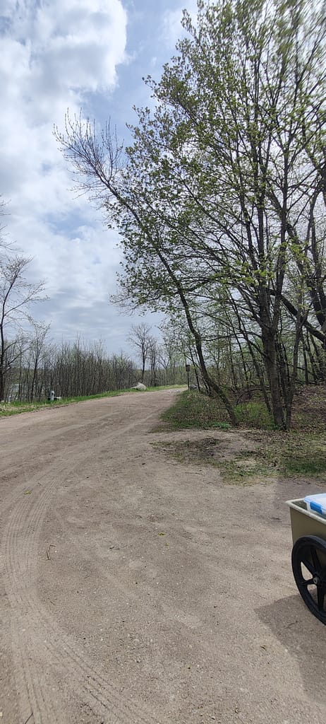 The path to the cabins from the parking lot at Maplewood State Park in Pelican Rapids, MN