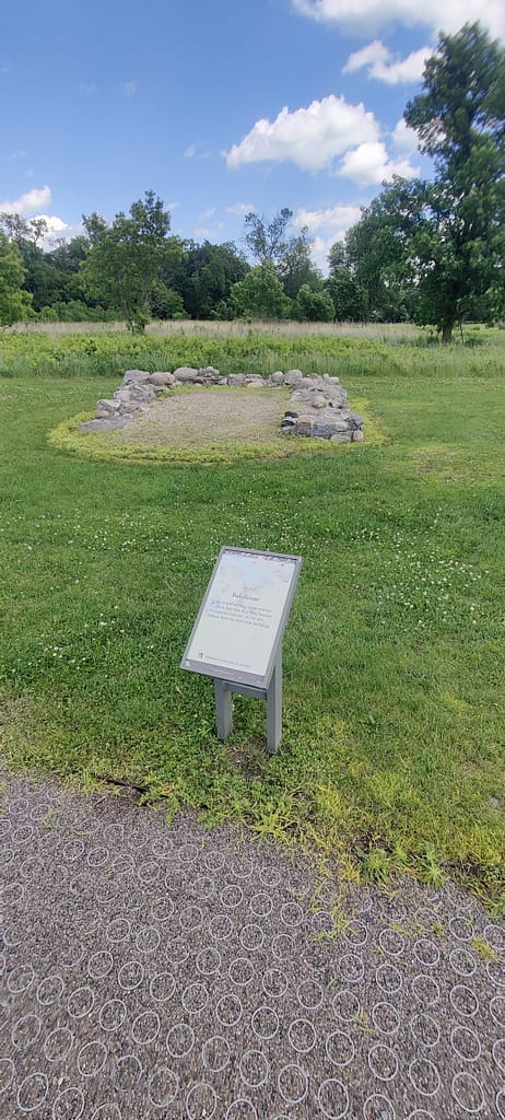 Bakehouse footprint at Fort Ridgely in Fort Ridgely State Park in Fairfax, MN