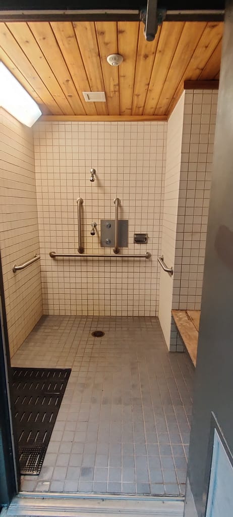 Accessible shower at the campground 