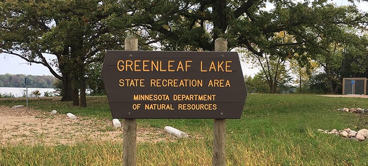 Sign at Greenleaf SRA parking area.