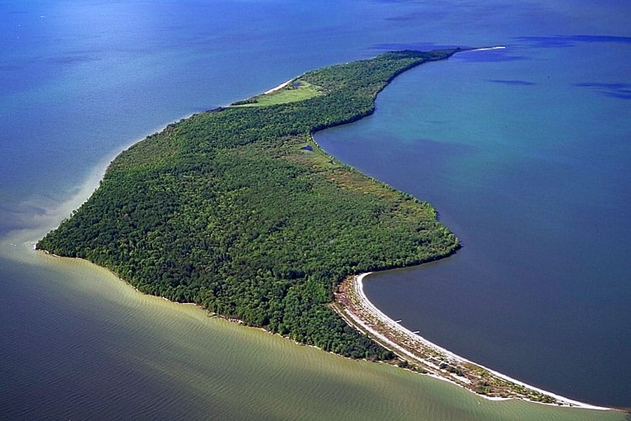 Aerial view of Garden Island State Recreation Area. Photo credit to MN DNR