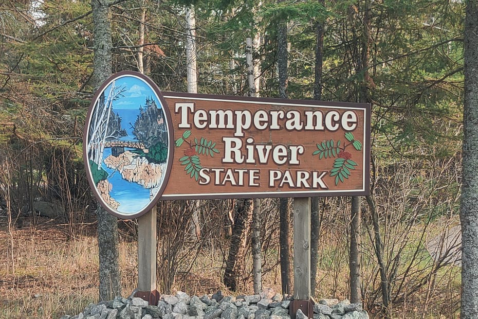 Sign that reads Temperance River State Park