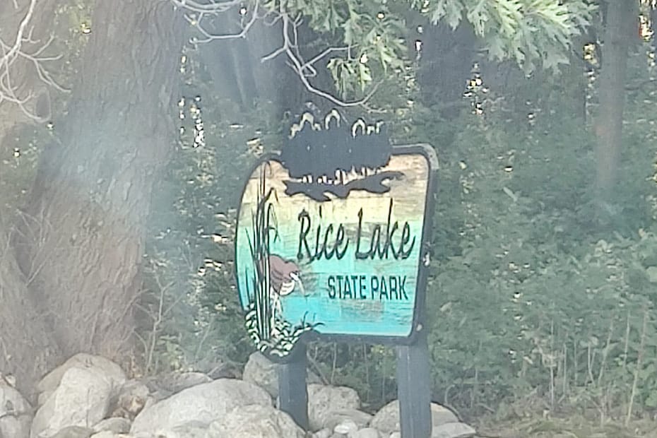 Sign that reads Rice Lake State Park