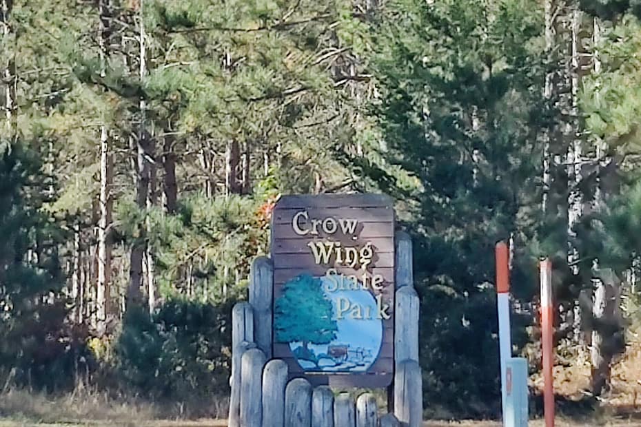 Sign for Crow Wing State Park